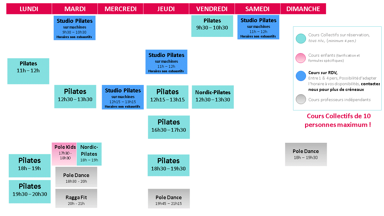 planning des cours planning des cours